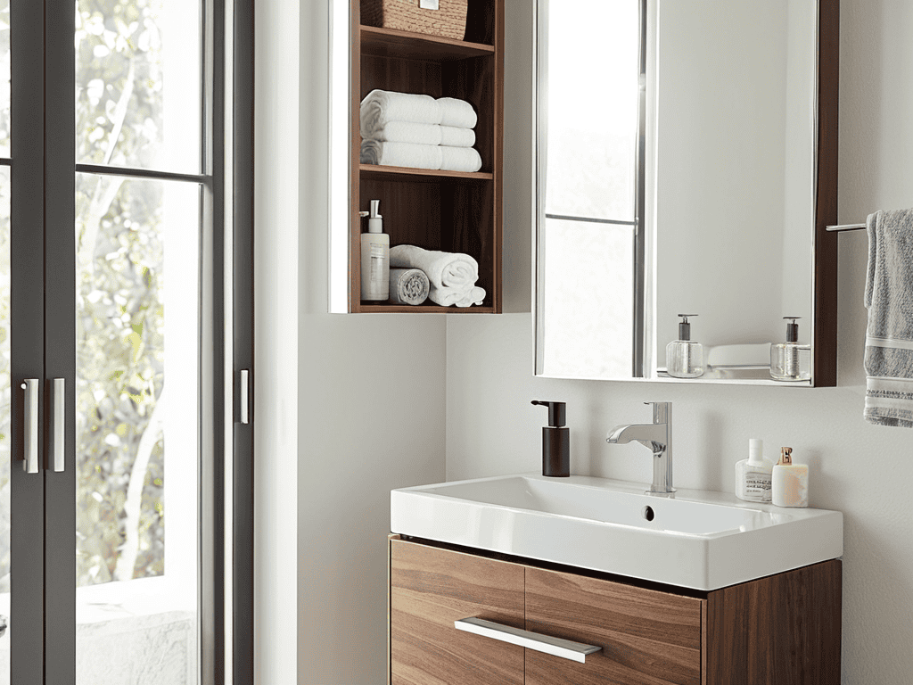 Clever storage small bathroom no space