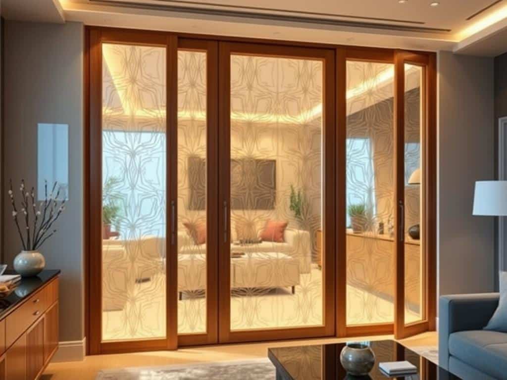 custom room dividers with glass pocket doors