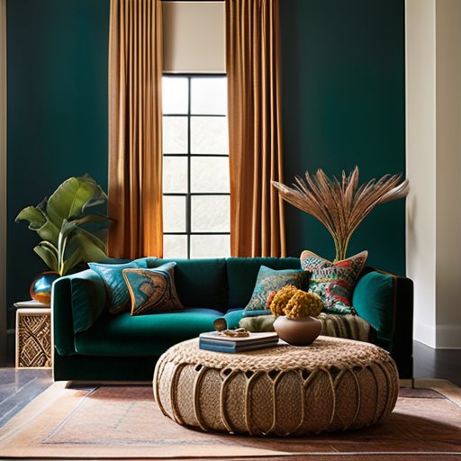 Cozy lounge featuring tactile maximalism decor