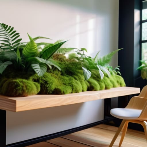 Biophilic Workspace VOC Filtration in creative office.