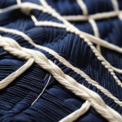 Sashiko Geometric Stitch Spacing on structural threads.